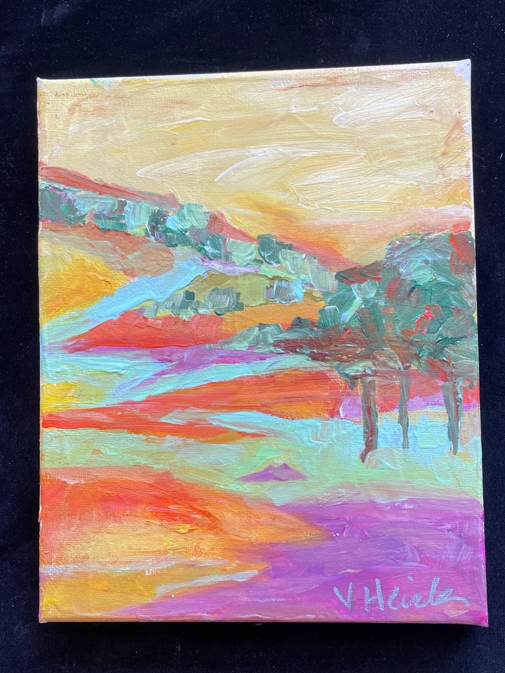 “Morning Sunshine Acrylic Painting Original Painting Small 10”x8”Handmade - Picture 5 of 12
